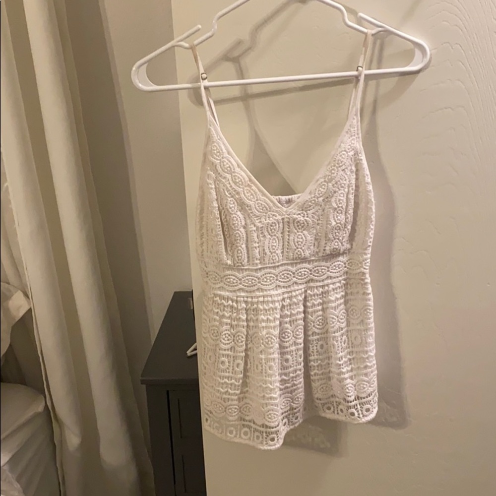 White lace tank